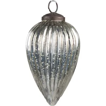 Vánoční ozdoba Vánoční cetka stříbrná 6*12 cm – 6x12 cm