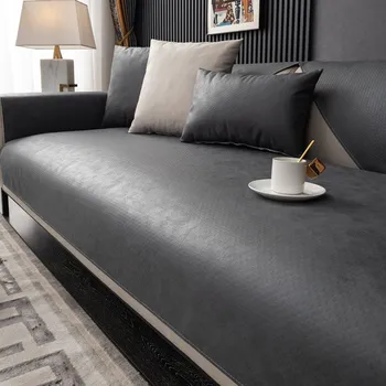 Napínací potah Voděodolný přehoz na pohovku, či křeslo z umělé kůže (M) Barva: Šedá, Rozměry (cm): 90 x 70 cm