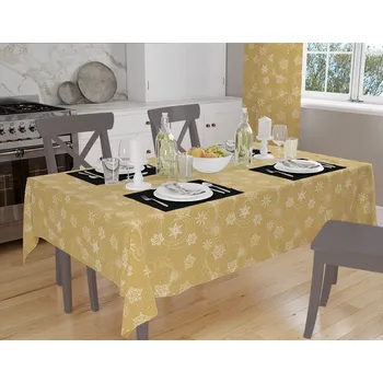 ubrus Orbytex Vánoční ubrus teflonový - V11 - zlatý Rozměry: 80x80, Tvar: Čtverec