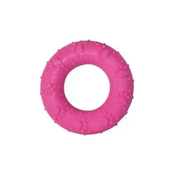 Hračka pro psa Nayeco hračka pro psa kruh zdobený průměr 7 cm guma růžová