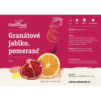 Čaj Valle Verde Granátové jablko/Pomeranč 50 g sypaný čaj