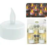 svíčka čajová LED pr.3,5cm BÍ (4ks) s bateriemi, časovačem