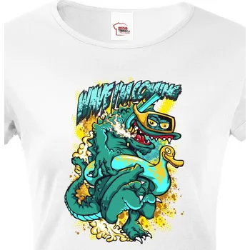 Dámské tričko Dámské tričko Vtipný krokodýl, Barva Bílá, Velikost 2XL, Canvas Dámské tričko s krátkým rukávem Bezvatriko.cz 1993