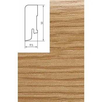 soklová lišta lišta soklová Dub bez nátěru Pedross rozměr 50x18 (cena za bm)