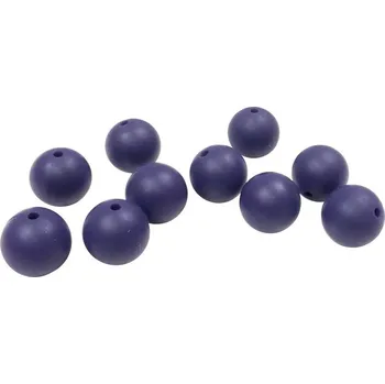 Dětské navlékací korálky Natana silikonové korálky fialové černé 15 mm 10 kusů