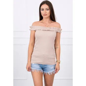 Kesi Dámská španělská halenka s volánky Igraimue béžová Univerzální