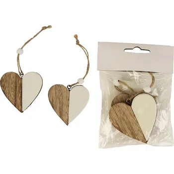Vánoční dekorace Srdce k zavěšení, 2 ks D1200
