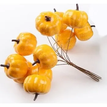 Oranžová dýně zápich, svazek 12 ks (137326 001 ART15457 dýně oranž.zápich)