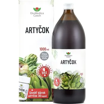 EkoMedica Czech Artyčok 99,8 % šťáva, 1 l + artyčok 30 cps.