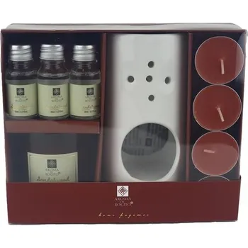 Aroma lampa Aromalampa keramická sada 9 ks santalové dřevo O0266