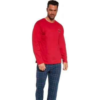 Pánské pyžamo Pánské dlouhé pyžamo Cornette 124/244 Redwood M Červená