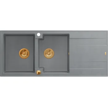 Granitový dřez Quadron Evan dřez graniteq 116x50 cm šedá/grafitová/onyx HQE11650U5_PVDC1_P2O
