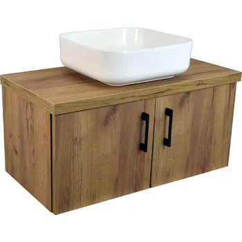 Koupelnový nábytek BPS-koupelny Koupelnová skříňka pod deskové umyvadlo Agria II GO 80-HD - zlatý dub/zlatý dub