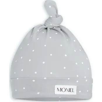 Kojenecké oblečení Moniel Dětská čepice Dots šedá 0-3 měsíce