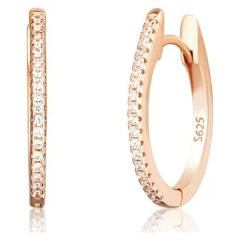 Náušnice Dámské zlacené stříbrné náušnice s čirými zirkony STNAU1541F