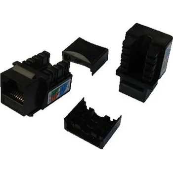 Konektor DATACOM Keystone UTP Cat5e samozářezový MINI černý 4001