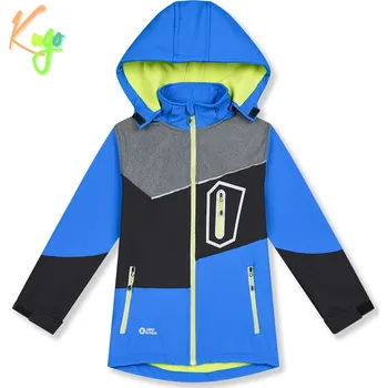 Chlapecká softshellová bunda, zateplená - KUGO HK5605, modrá / černá / šedá Barva: Modrá, Velikost: 164