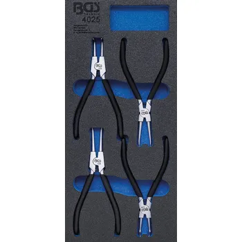 Dílna BGS 4025, Vložka do dílenského vozíku 1/3: sada kleští na rozpěrné kroužky | 4dílná