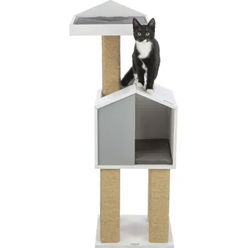 TRIXIE BE NORDIC škrabadlo JONTE, hranaté sloupky, domeček s podestou, 115 cm