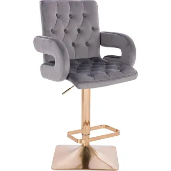 Barová židle Barová židle velur Velen základna zlatá - grafit