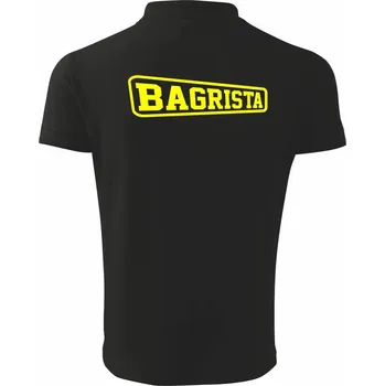Pánská košile Bagrista - rámeček - Polokošile pánská Pique Polo 203 - 5XL ( Černá )