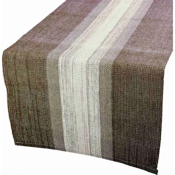 prostírání Prostírání bavlněné, Elegantní pruhy lesklé, hnědé, 40 x 120 cm
