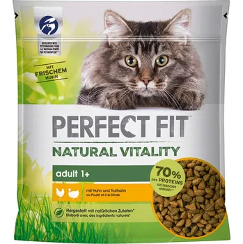 Krmivo pro kočku 2x650g Perfect Fit Cat Natural Vitality kuřecí a krůtí