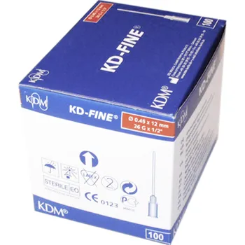 Injekční jehla Injekční jehla KD-Fine 100ks 26G 0,45 x 12 - hnědá