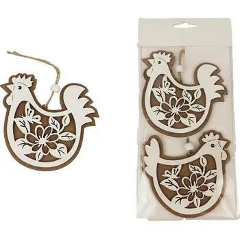 Velikonoční dekorace Slepice k zavěšení, 2 ks D4056