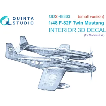Plastikový model Quinta studio 1/48 F-82F Twin Mustang 3D&colour.Interior SMALL