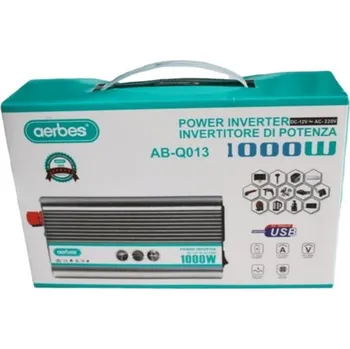 Měnič napětí Měnič napětí 1000W 12V - 230V USB port AERBES AB-Q013