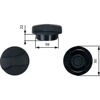 Palivová nádrž Uzavírací víčko, nádoba chladiva GATES RC245