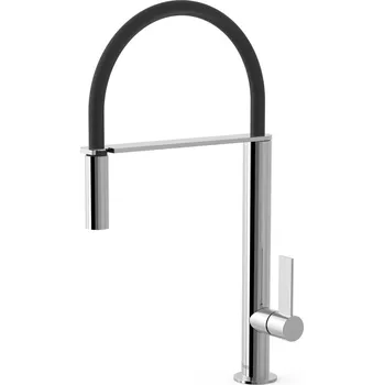 Vodovodní baterie Dřezová baterie TRES Cocina se silikonovým ramínkem černá/chrom 20548702