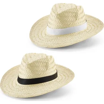 Klobouk EDWARD POLI. Přírodní slaměný klobouk s polyesterovým páskem 1 bez potisku bez potisku