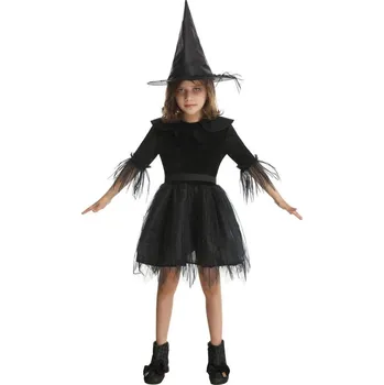 Karnevalový kostým P'TIT CLOWN Dětský kostým čarodějnice s kloboukem, 130-140 cm (10-12 let)