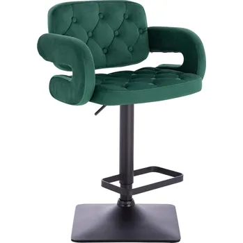 Barová židle Barová židle Ardal velur lahvově zelená - základna černá