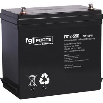 Trakční baterie fg-FORTE FG12-55D 12V/55Ah cyklický AGM akumulátor (Trakční blok)