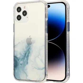 Pouzdro na mobilní telefon Mramorovaný kryt odolný proti poškrábání pro iPhone 14 Pro Max - světle modrý