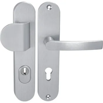 Dveřní kování MP KOVÁNÍ AXA - BETA2 PLUS Provedení: klika - madlo, Povrch: F1 - stříbrný elox, Rozteč: 92 mm