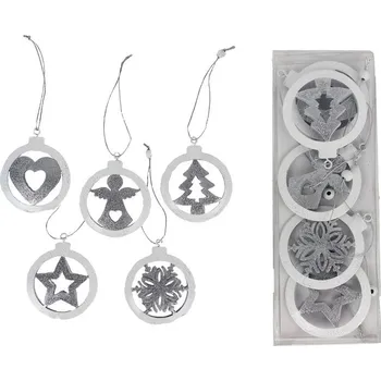 Vánoční dekorace Kovové ozdoby 5 ks k1683/1