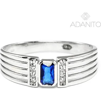 Prsten Zlatý prsten s modrým kamenem z bílého zlata