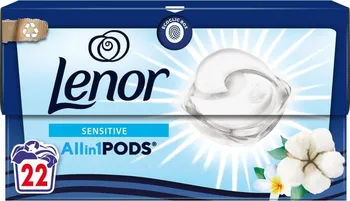 Tableta na praní Lenor All-in-1 Pods Sensitive Cotton & Tiara Flower kapsle na praní 22 ks