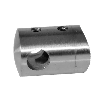 Zábradlí Držák tyče o 10 mm na trubku o 33,7 mm (30x22 mm), broušená nerez K320 / AISI304