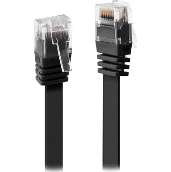 Síťový kabel XtendLan Patch kabel Cat 6 UTP 20m - černý plochý