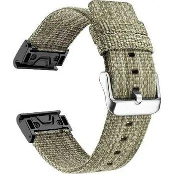 Řemínek na hodinky Nylonový řemínek Ricardo 22mm (pro Garmin Fenix 8/7/6 (47mm), Epix 2 aj.), zelený V3, QuickFit