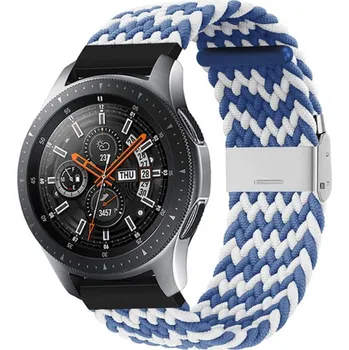 Ostatní příslušenství k chytrým hodinkám eses Pletený nylonový řemínek s přezkou 20 mm - Vzorovaný, modro bílý