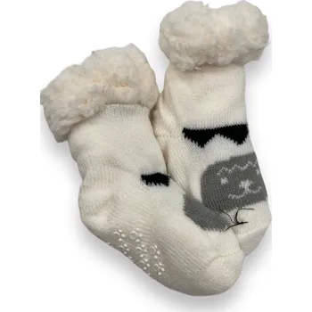 LookeN Dívčí bílé zateplené ponožky 1x pár Barva: Bílá, Velikost: 0-12