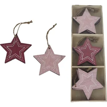 Vánoční dekorace Hvězda k zavěšení, 9 ks D5572