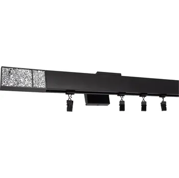 Garnýž Kovovégarnýže.cz Garnýže Quadrato crystal light černá matná Varianta jednořadá nebo dvouřadá: Dvouřadá, Délka: 151-200cm, Uchycení látky: jezdec+šnekový háček