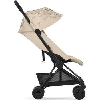 Kočárek CYBEX COYA Matt Black - Simply Flowers Nude Beige